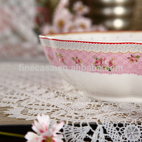 9 Inches Elegant Fine New Bone China Salad Bowl